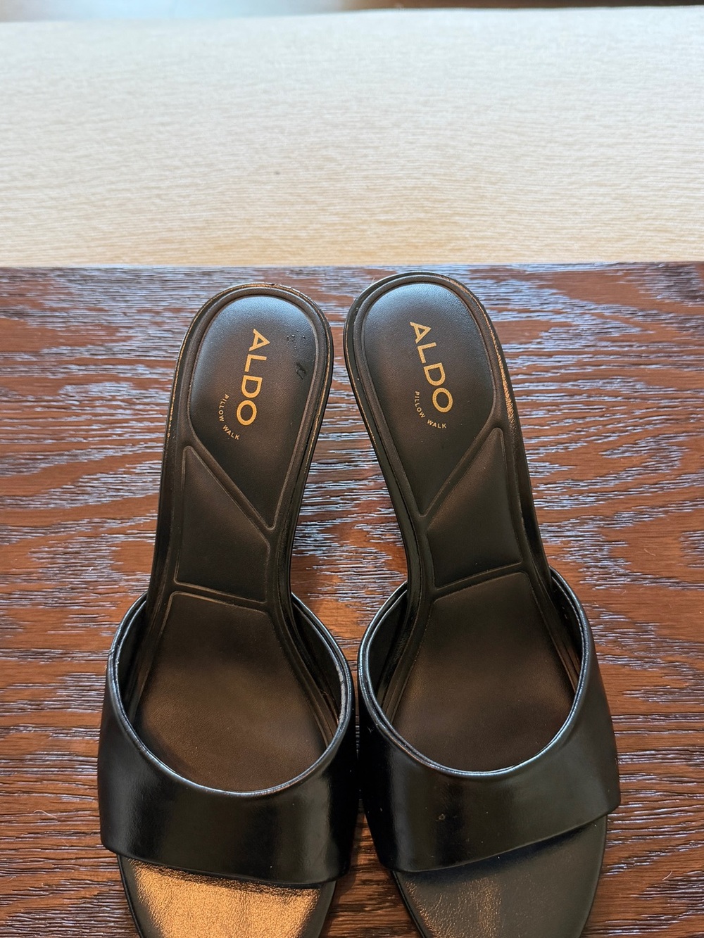 Aldo Black Open-Toe Slide Mules